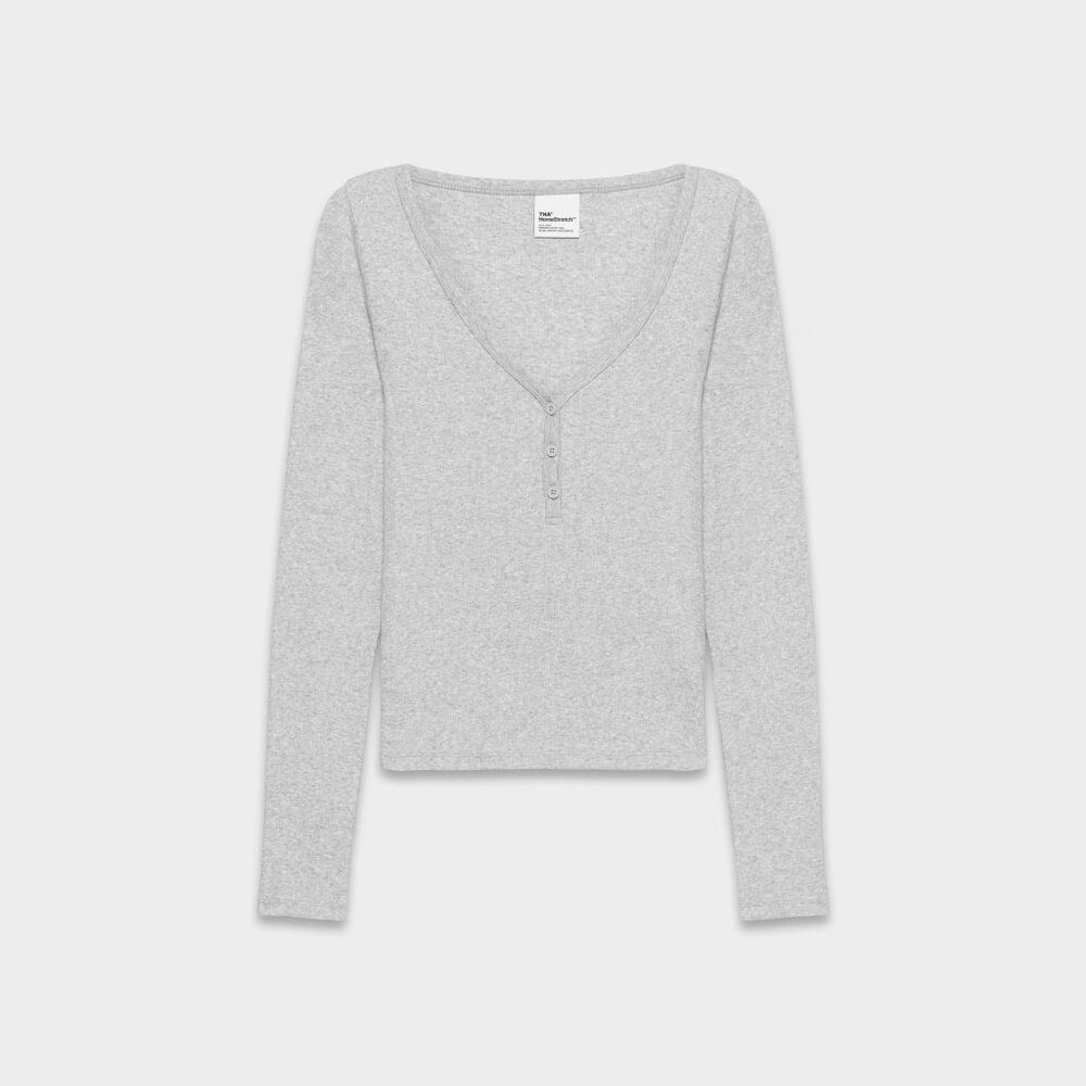 Aritzia HomeStretch™ Rib Acoustic Longsleeve Heather Chrome Small worn once